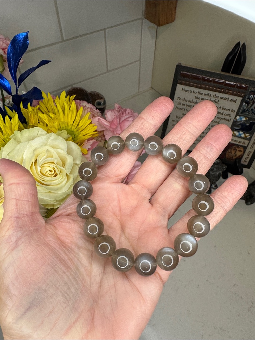Milk Tea Moonstone Bracelet: B1116